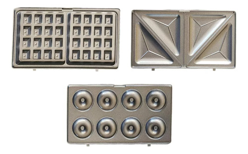 Sandwichera Electrica 3 En 1 Donas Waflera De Teflon Hytoshy Negro Y Gris