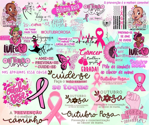 Kit Arquivos Lettering Frases Outubro Rosa Mulher Png | MercadoLivre
