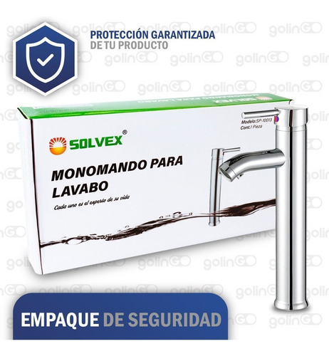 Imagen 10 de 10 de Llave Mezcladora Solvex Monomando Lavabo Baño Grifo Cromo
