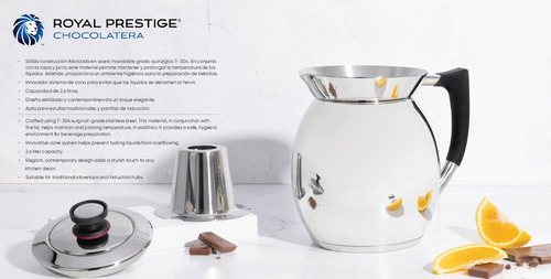 Chocolatera Acero Inoxidable Quirurjico Royal Prestige Plateado