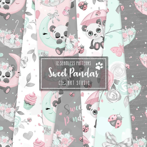 Papeles Digitales - Sweet Panda Cliparts & Papers