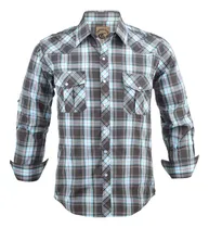 Comprar Camisas Vaqueras A Cuadros Casuales De Manga Larga Con Boton