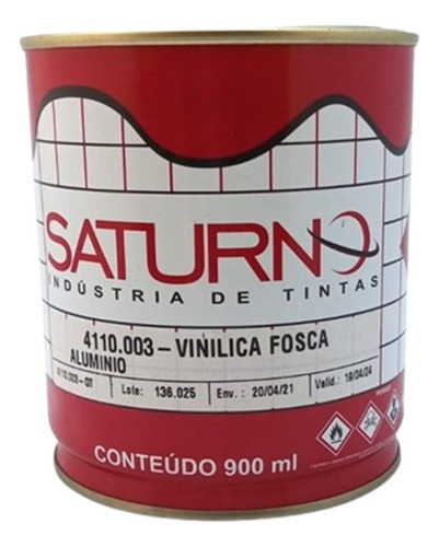Tinta Vinílica Fosca Aluminio 900ml Saturno 4110.003