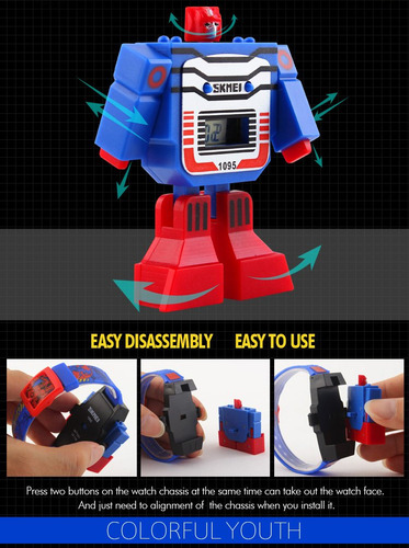 Transformers Robot Forma Reloj Para Niños