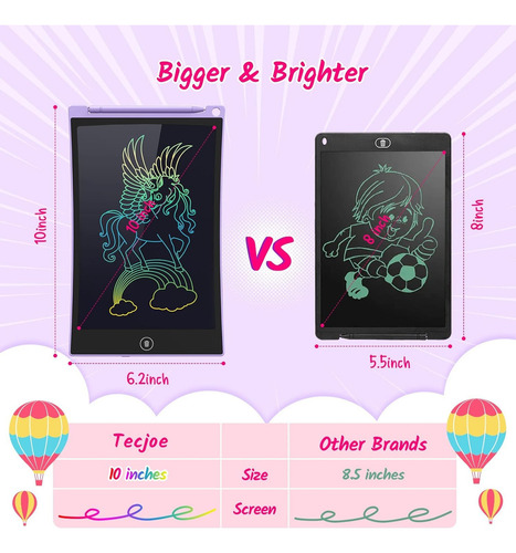 Tableta De Escritura Lcd Tecjoe Colorful Doodle De 10 Pulgad