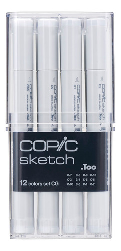 Marcadores Plumones Copic Sketch Caja C/12 Grises Fríos