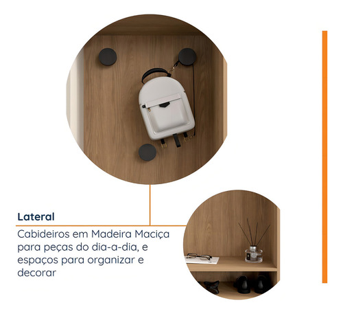 Guarda-roupa Modulado Joy 3 Peças Canto, Nicho Com 2