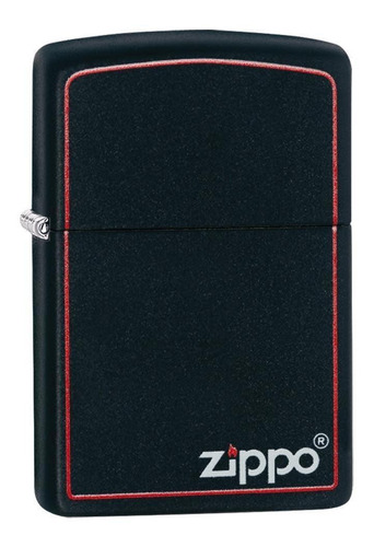 Zippo Classic Black And Red Logo - 218zb