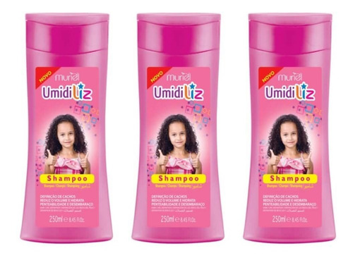 Imagem 1 de 1 de Umidiliz Kids Shampoo Infantil 250ml (kit C/03)
