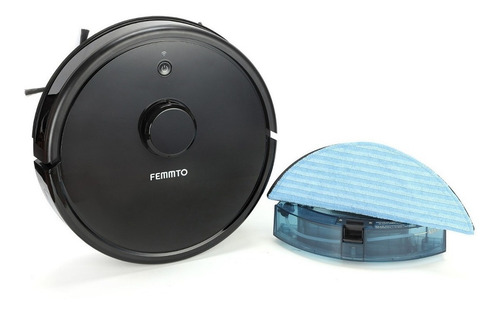 Imagen 3 de 8 de Aspiradora Trapeadora Robot Femmto Con Laser Inteligente Negro Mopa Rvc000006 Limpieza Programada Por Zona De Tu Hogar Wifi App Carga Automatica Cubrimiento De Area 350m2 Repuestos Apto Para Mascota