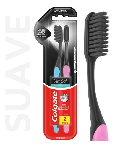 Colgate Cepillo De Dientes Slim Soft Carbon 2x1