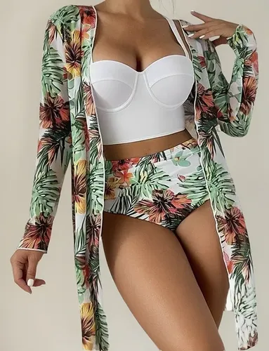 Nuevo Traje De Baño Bikini De Malla De Tres Piezas