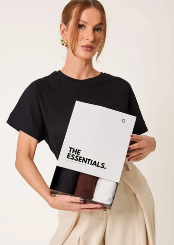 Kit 3 T-shirts Oversized Classic Algodão Cléa Store