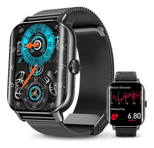 Reloj inteligente Bluetooth Glucose para mujer, color de la carcasa: plateado