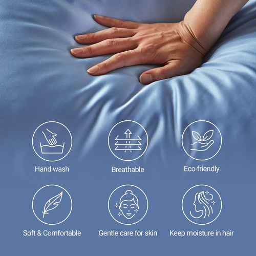 Funda De Almohada De Seda 100% Natural Para -blanco