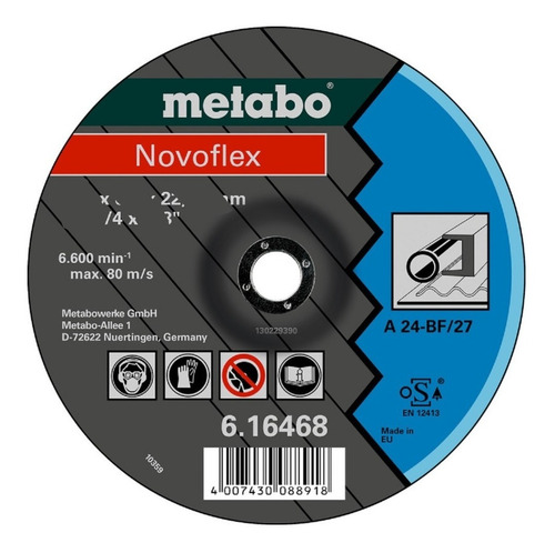 Disco De Desbaste 180 X 6 Mm Metales Metabo Para Amoladora Color Negro