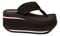 Comprar Ojotas De Mujer Con Plataforma Y Tiras De Tela
