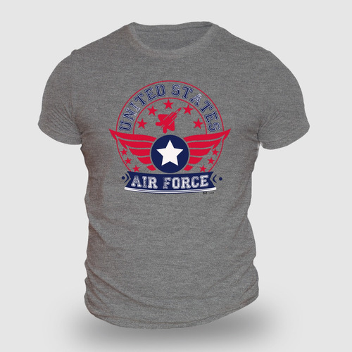 Camiseta Estampada Manga Curta Algodão Americana Air Force