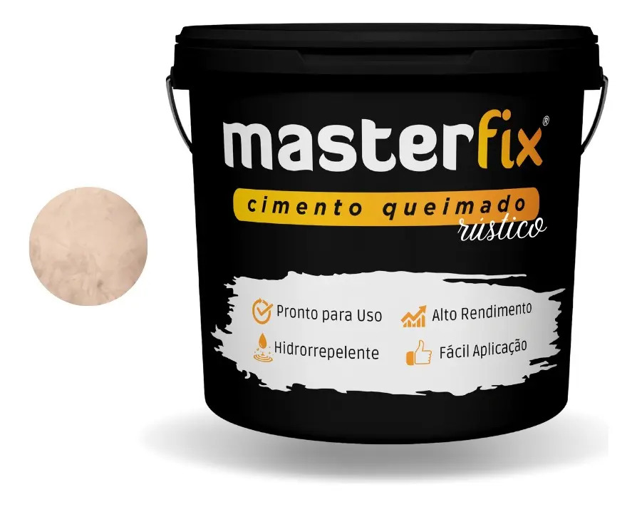 Cimento Queimado Rústico Masterfix 4kg Creme de Avelã Para Paredes