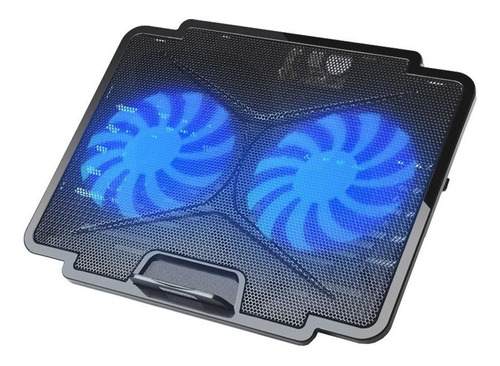 Mesa Ventilador Notebook Cooler Gamer Alzador Pc Enfriador C Color Negro