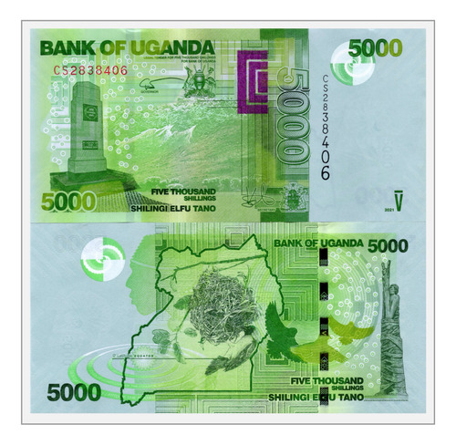 Uganda - 5.000 Chelines - Año 2021