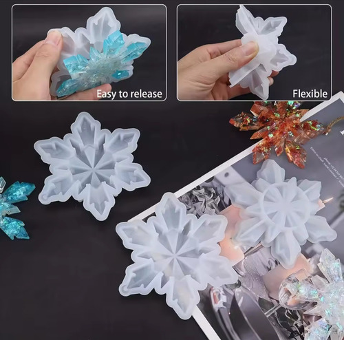 Kit Moldes De Silicona Para Copos De Nieve, Navidad, Resina