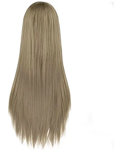 Peluca Cosplay Lisa 80cm Kanekalon Trigo Rubio Cenizo