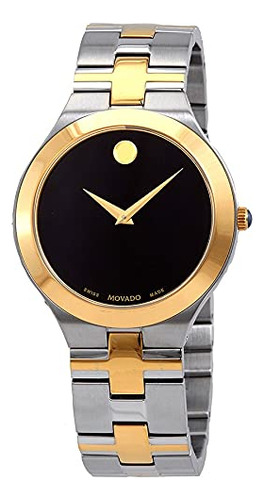 Movado 0607443 Reloj Juro De Dos Tonos Con Esfera Negra Para