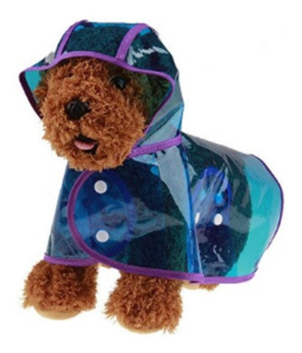 Capa De Chuva Impermeável Transparente Para Cães Tamanho M