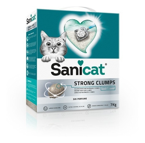 Arena Gato Sanitaria Sanicat Ultra Aglutinante 7kg Premium