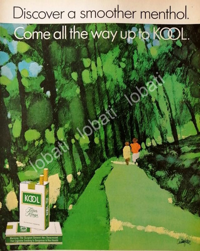 Cartel Retro Cigarros Kool 1971 Publicidad Artistica Raro