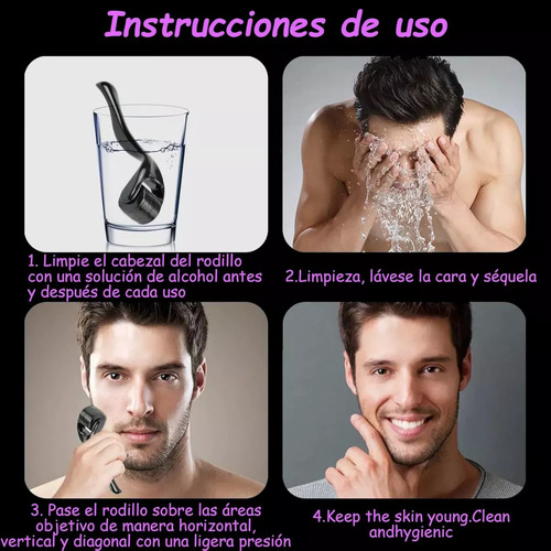 Rodillo Micro Agujas Derma Roller Rejuvenecedor Facial
