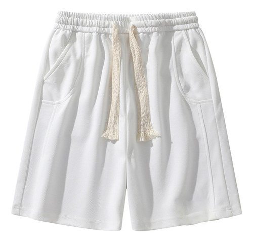 Pantalones Cortos Casuales De Cintura Elástica De Verano Par