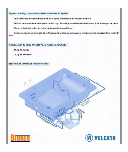 Imagen 2 de 6 de Filtro Pileta Piscinas Vulcano Vc50 Soplado Modelo2020 Vc 50