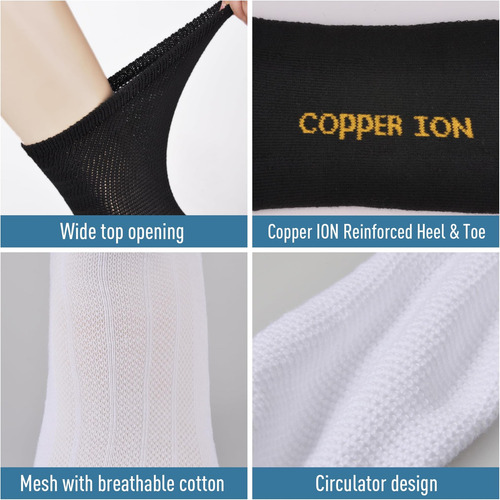 Calcetines Diabéticos De Iones De Cobre Ecoey Para Hombres 8