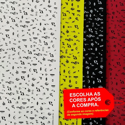 Imagem 1 de 4 de Folha De Eva Estampado Notas Musicais 40x60cm - 5 Unidades