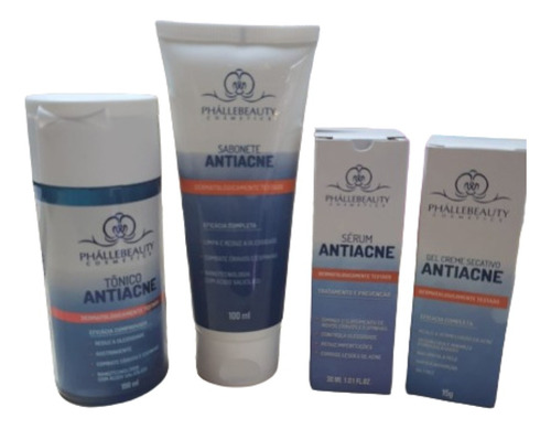 Kit Antiacne 4 Productos Gel+tonico+jabon+serum