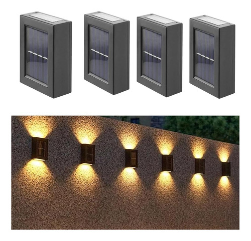 ~? Aslidecor Solar Wall Light Up And Down 4 Pack, 2 Led Ilum