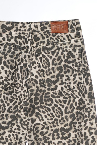 Jean Animal Print Wide Leg Tiro Medio Mujer Infoestilos