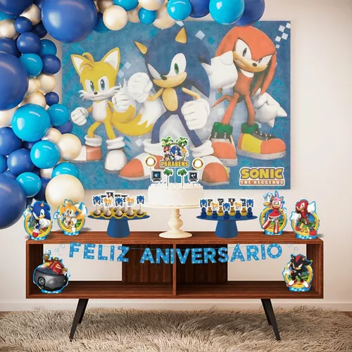 Kit Enfeite Impresso para Festa Decoração Sonic em EVA - 1 Un