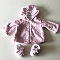 Comprar Campera Bebé Carters Rosa Con Escarpines Sherpa Suave T. 0-6