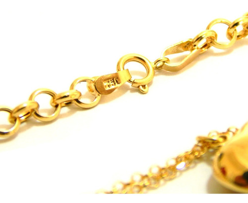 Pulseira Feminina Portuguesa Com Coração Em Ouro 18k