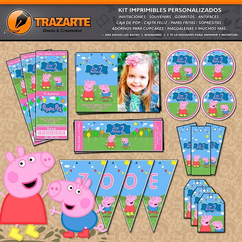 Kit Imprimible Peppa & George Lodo Personalizado Candy Bar