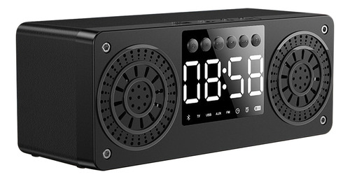 Nuevos Altavoces Bluetooth De Madera, Reloj, Alarma, Radio C