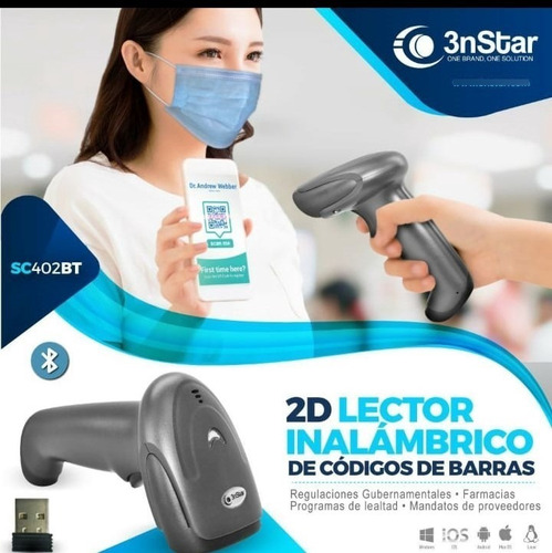 Lector De Codigo De Barras 3nstar Sc402bt Wireless Bluetooth