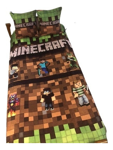 Minecraft - Combo Manta + 2 Fundas Almohadón