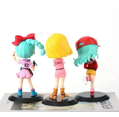 Pack 3 Miniaturas Dragon Ball Bulma Android 18 Coleção