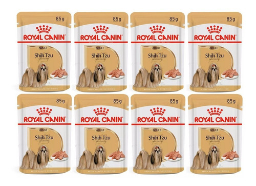 Kit 8 Unidades Ração Sachê Shih Tzu Adult 85g Royal Canin