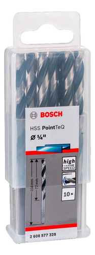 Bosch Broca Metal Hss Pointteq Cjax10 1/4 