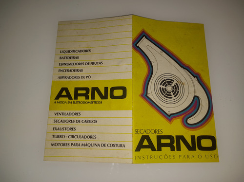 Secador De Cabelo Arno Completo Funcionando Na Caixa 1976 (Usado)